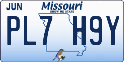 MO license plate PL7H9Y