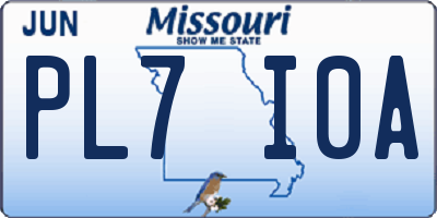 MO license plate PL7I0A