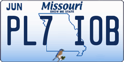 MO license plate PL7I0B