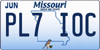 MO license plate PL7I0C