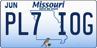 MO license plate PL7I0G