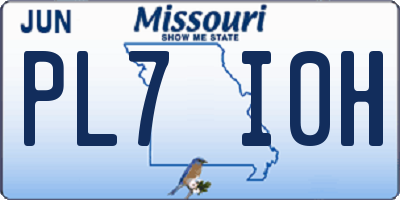 MO license plate PL7I0H