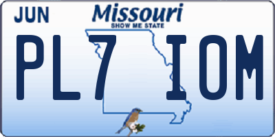 MO license plate PL7I0M