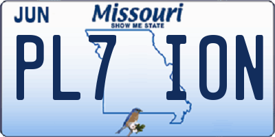 MO license plate PL7I0N