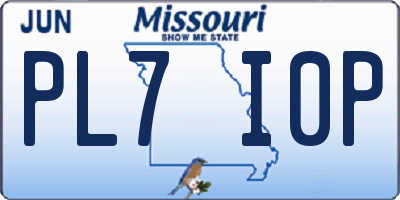 MO license plate PL7I0P
