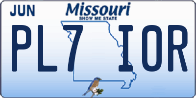 MO license plate PL7I0R