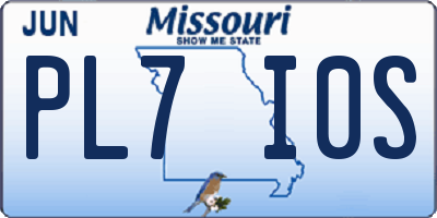 MO license plate PL7I0S