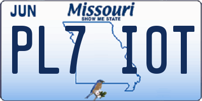 MO license plate PL7I0T
