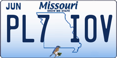 MO license plate PL7I0V