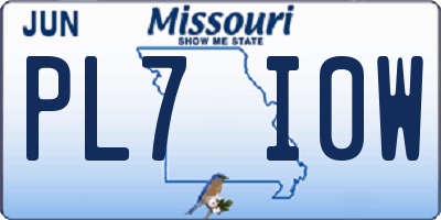 MO license plate PL7I0W