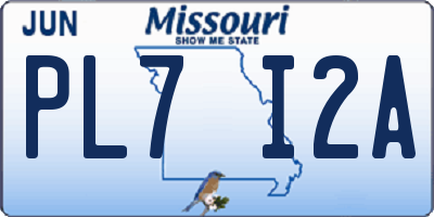 MO license plate PL7I2A