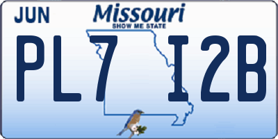 MO license plate PL7I2B