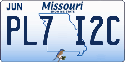 MO license plate PL7I2C