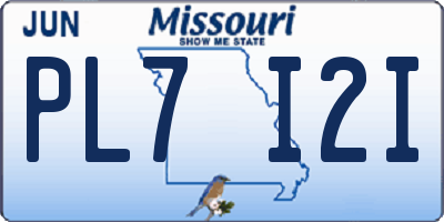 MO license plate PL7I2I