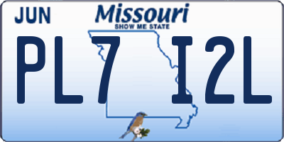 MO license plate PL7I2L