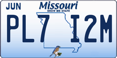 MO license plate PL7I2M