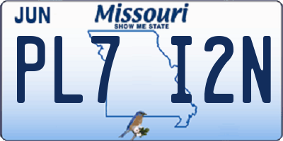 MO license plate PL7I2N