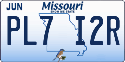 MO license plate PL7I2R