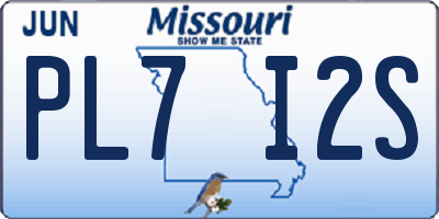 MO license plate PL7I2S