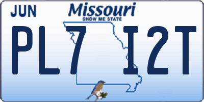 MO license plate PL7I2T