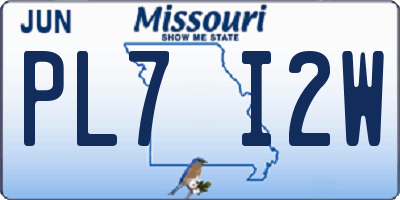 MO license plate PL7I2W