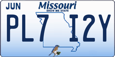MO license plate PL7I2Y