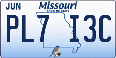 MO license plate PL7I3C