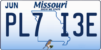 MO license plate PL7I3E