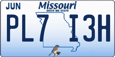 MO license plate PL7I3H