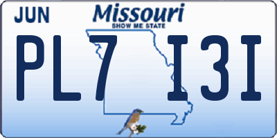 MO license plate PL7I3I
