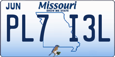 MO license plate PL7I3L