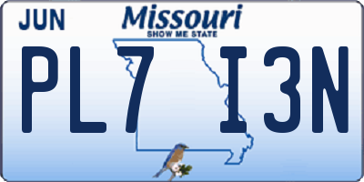 MO license plate PL7I3N