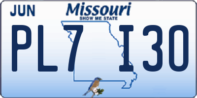 MO license plate PL7I3O