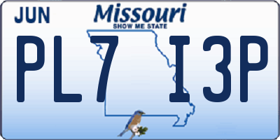 MO license plate PL7I3P