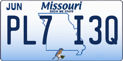 MO license plate PL7I3Q