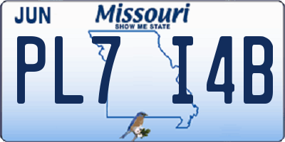 MO license plate PL7I4B
