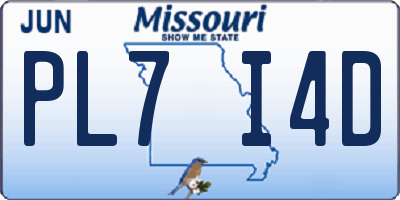 MO license plate PL7I4D