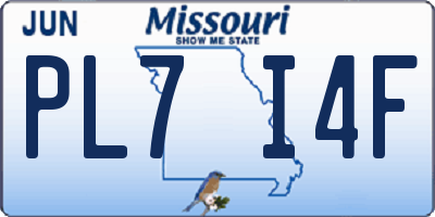 MO license plate PL7I4F