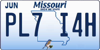 MO license plate PL7I4H