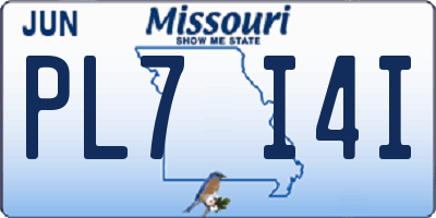 MO license plate PL7I4I