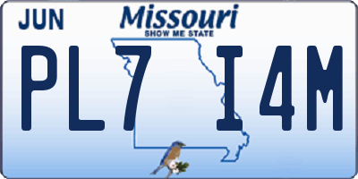 MO license plate PL7I4M