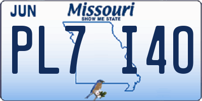 MO license plate PL7I4O