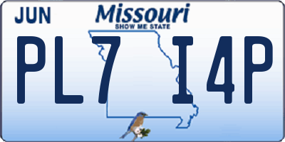 MO license plate PL7I4P