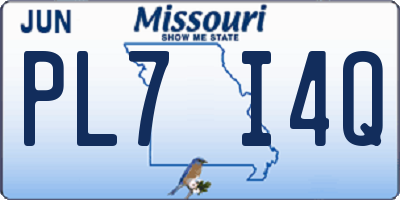 MO license plate PL7I4Q