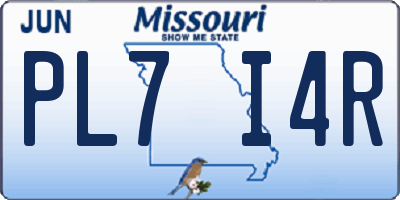 MO license plate PL7I4R