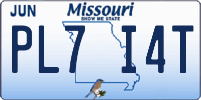 MO license plate PL7I4T