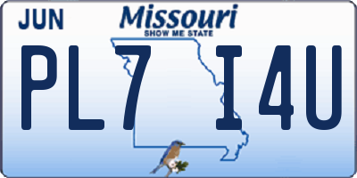 MO license plate PL7I4U