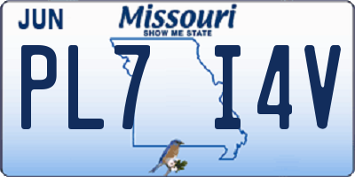 MO license plate PL7I4V