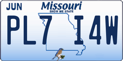 MO license plate PL7I4W