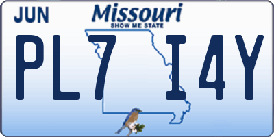 MO license plate PL7I4Y